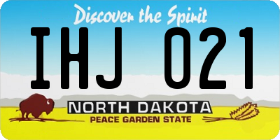 ND license plate IHJ021