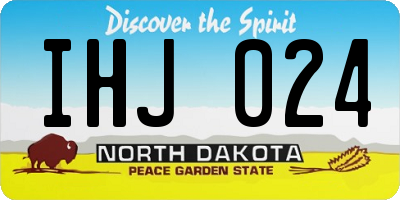 ND license plate IHJ024