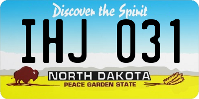 ND license plate IHJ031