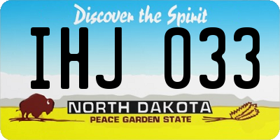 ND license plate IHJ033