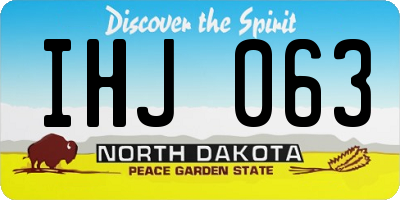 ND license plate IHJ063