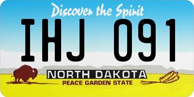 ND license plate IHJ091
