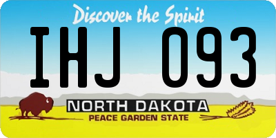 ND license plate IHJ093