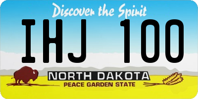 ND license plate IHJ100