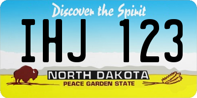 ND license plate IHJ123