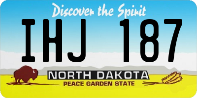 ND license plate IHJ187