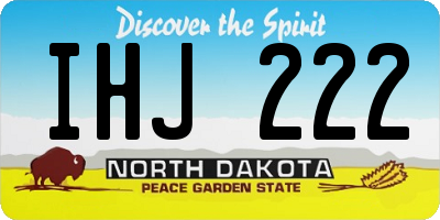 ND license plate IHJ222