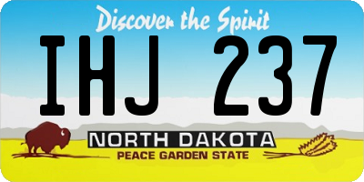 ND license plate IHJ237