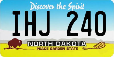 ND license plate IHJ240
