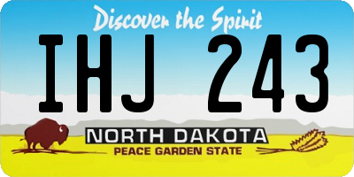 ND license plate IHJ243