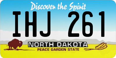 ND license plate IHJ261