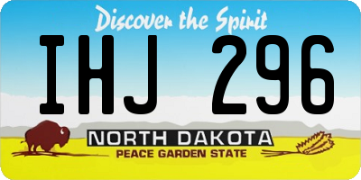 ND license plate IHJ296
