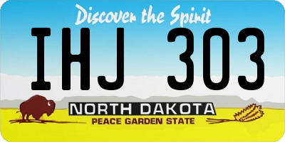ND license plate IHJ303