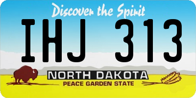 ND license plate IHJ313