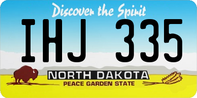 ND license plate IHJ335