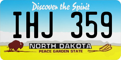 ND license plate IHJ359