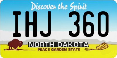 ND license plate IHJ360
