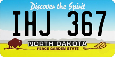 ND license plate IHJ367