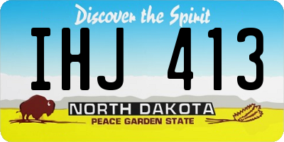 ND license plate IHJ413