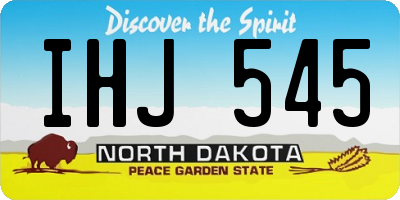 ND license plate IHJ545