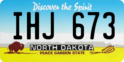 ND license plate IHJ673