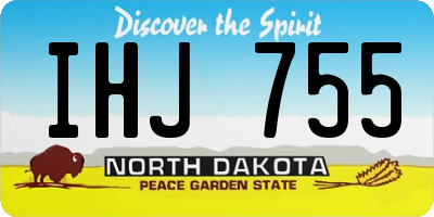 ND license plate IHJ755