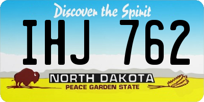 ND license plate IHJ762