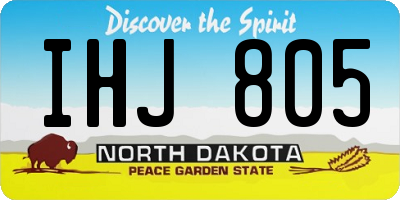 ND license plate IHJ805