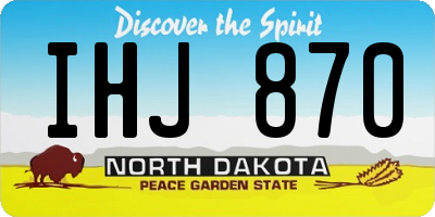 ND license plate IHJ870