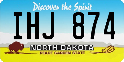 ND license plate IHJ874
