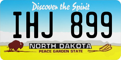 ND license plate IHJ899