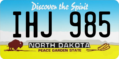 ND license plate IHJ985