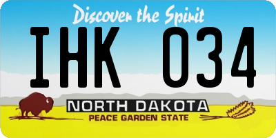 ND license plate IHK034