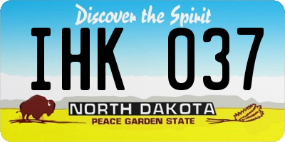 ND license plate IHK037