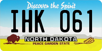 ND license plate IHK061