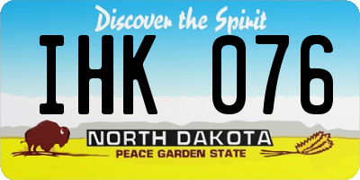 ND license plate IHK076