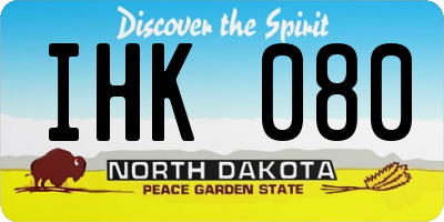 ND license plate IHK080