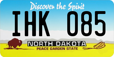 ND license plate IHK085
