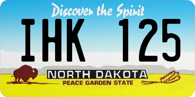 ND license plate IHK125