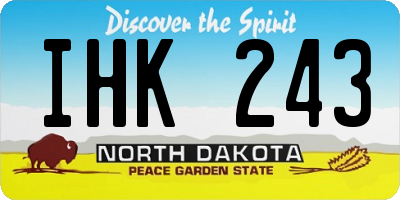 ND license plate IHK243