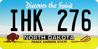 ND license plate IHK276