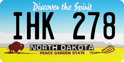 ND license plate IHK278