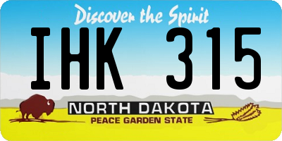 ND license plate IHK315