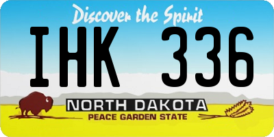 ND license plate IHK336