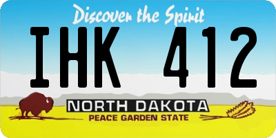 ND license plate IHK412