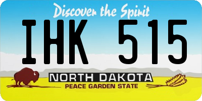 ND license plate IHK515