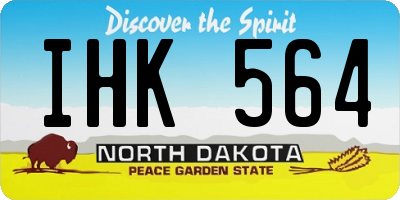 ND license plate IHK564