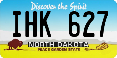 ND license plate IHK627