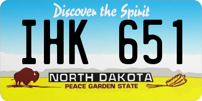 ND license plate IHK651