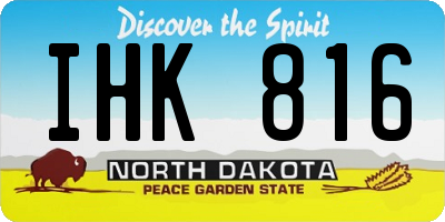 ND license plate IHK816